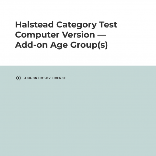 Halstead Category Test Computer Version - Add-on Age Group(s)